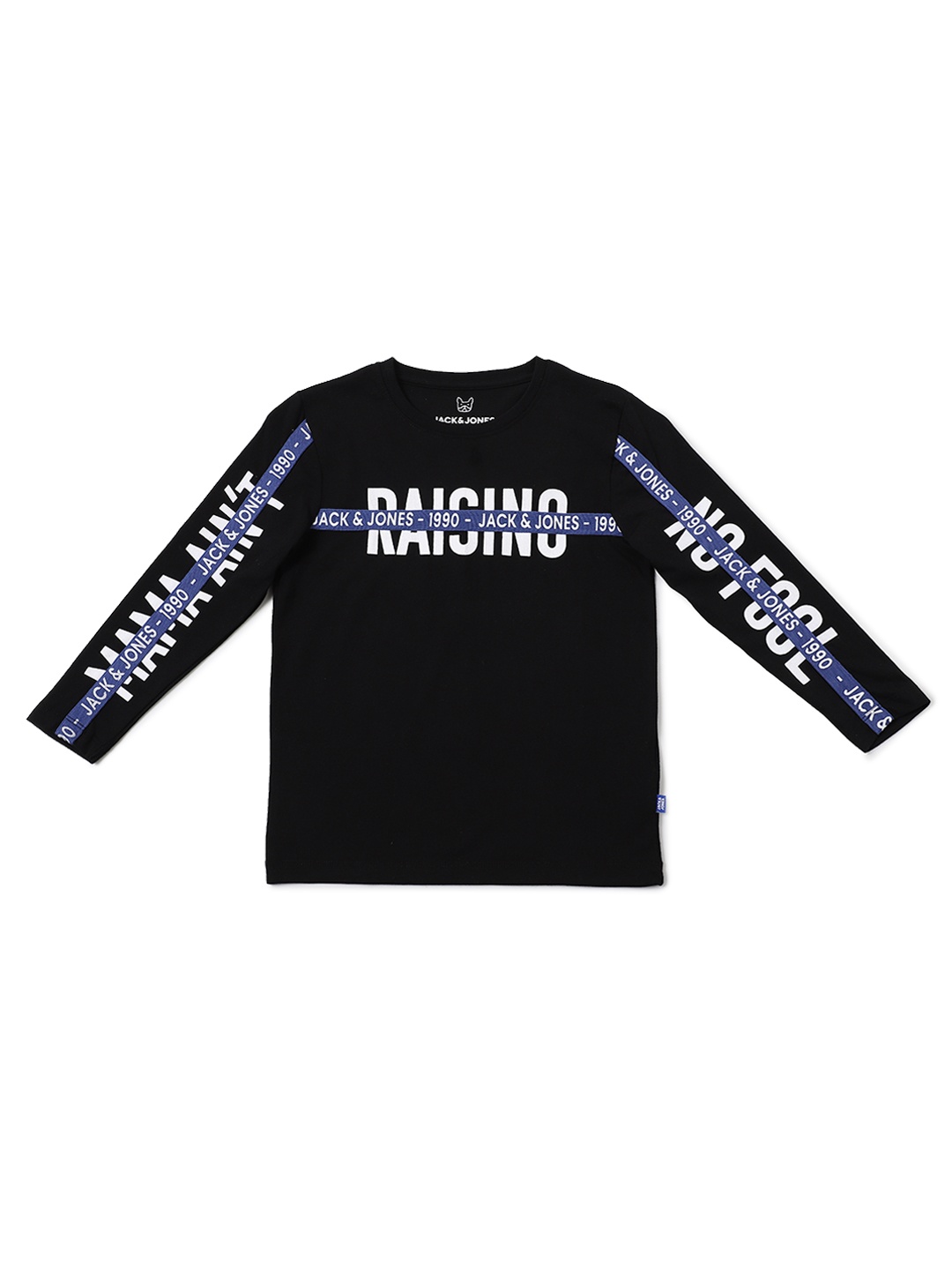 

Jack & Jones Boys Black Typography Printed Slim Fit T-shirt