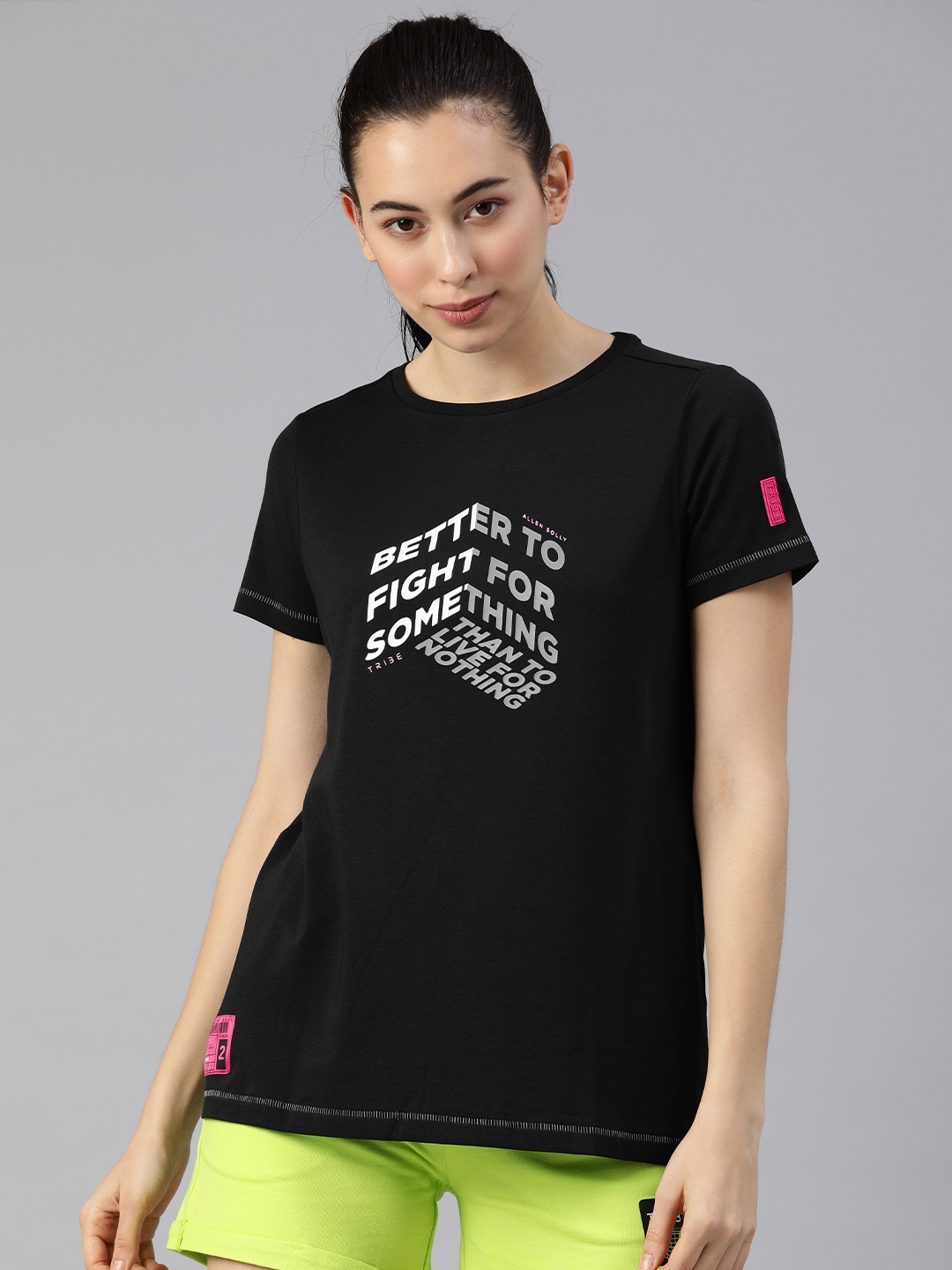 

Allen Solly Tribe Women Black Printed Round Neck T-shirt