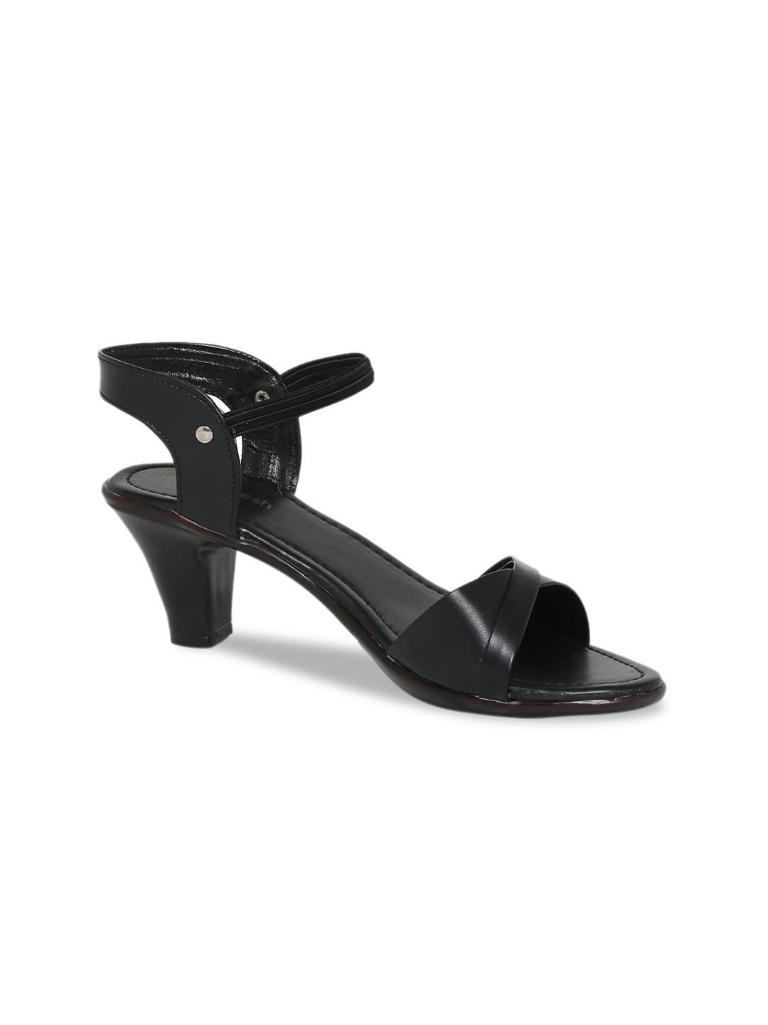 

Padvesh Women Black Solid Sandals