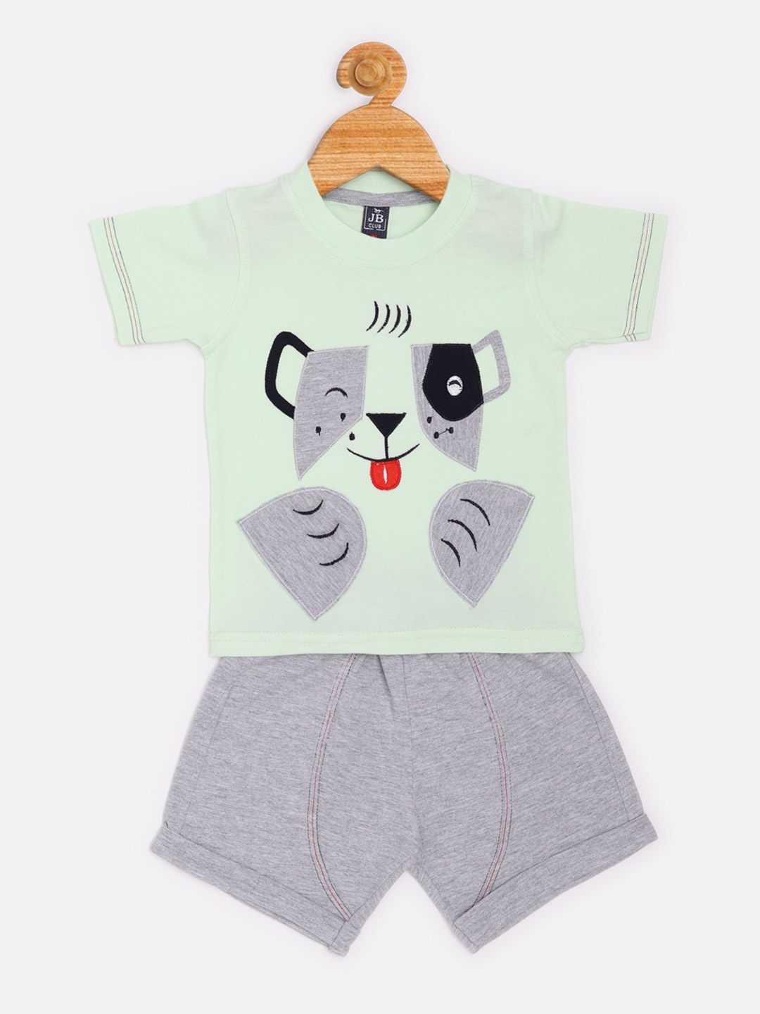 

Jaybee Boys Green & Grey Printed T-shirt with Shorts