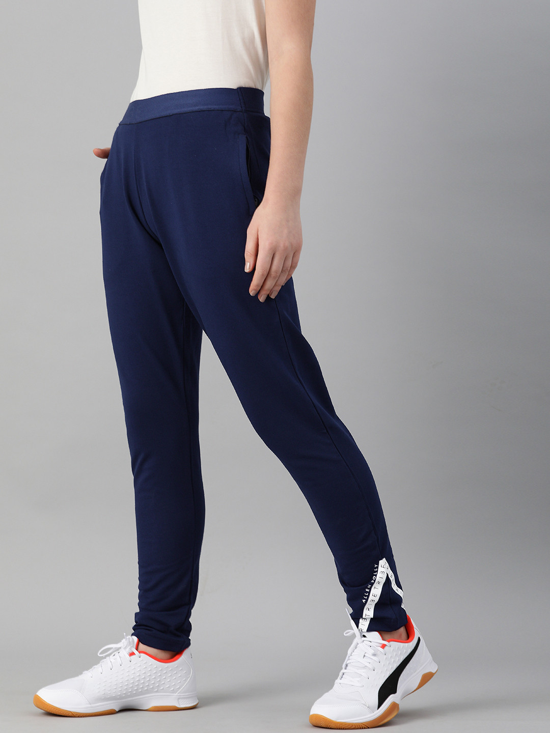 

Allen Solly Tribe Women Navy Blue Regular Fit Solid Regular Trousers