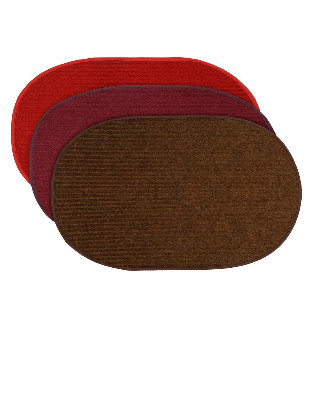 

Kuber Industries Set Of 3 Solid Anti-Slip Doormats, Maroon