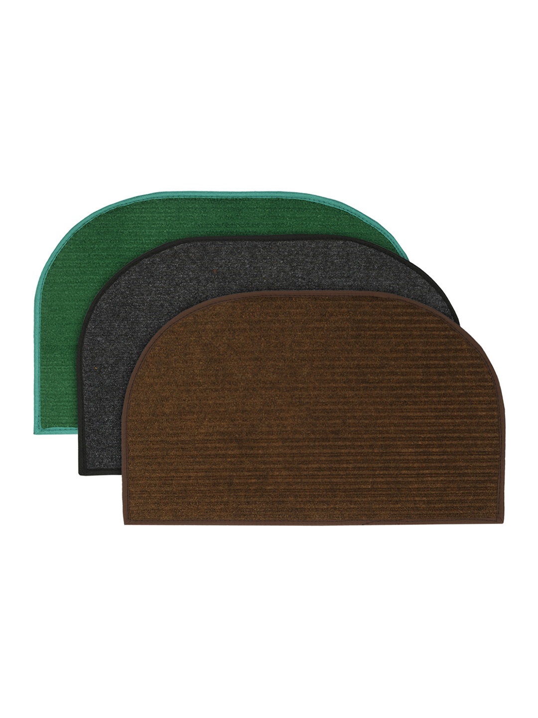 

Kuber Industrie Set Of 3 Anti-Skid Solid Doormat, Brown