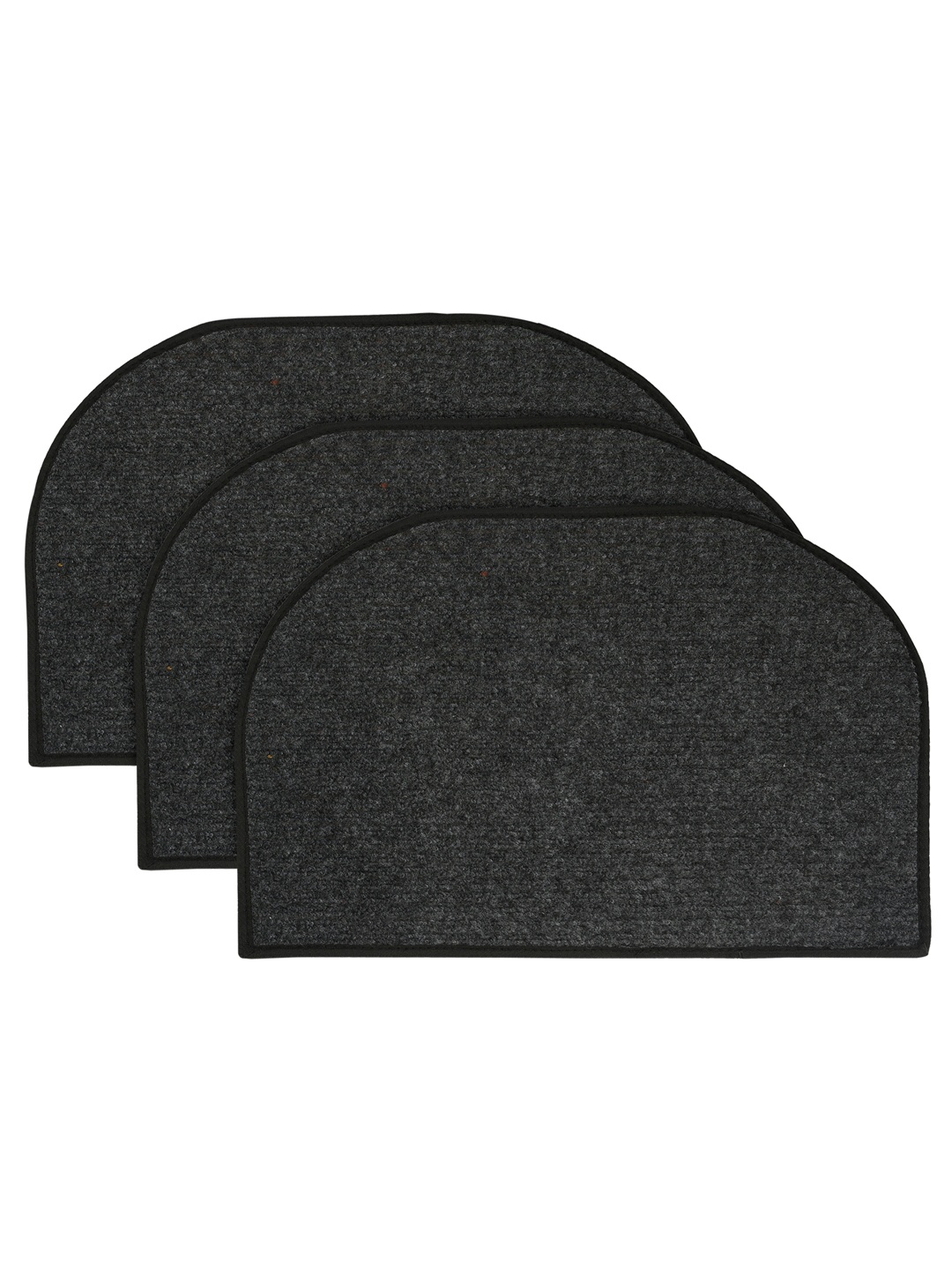 

Kuber Industries Set of 3 Grey Solid Anti-Skid Doormats