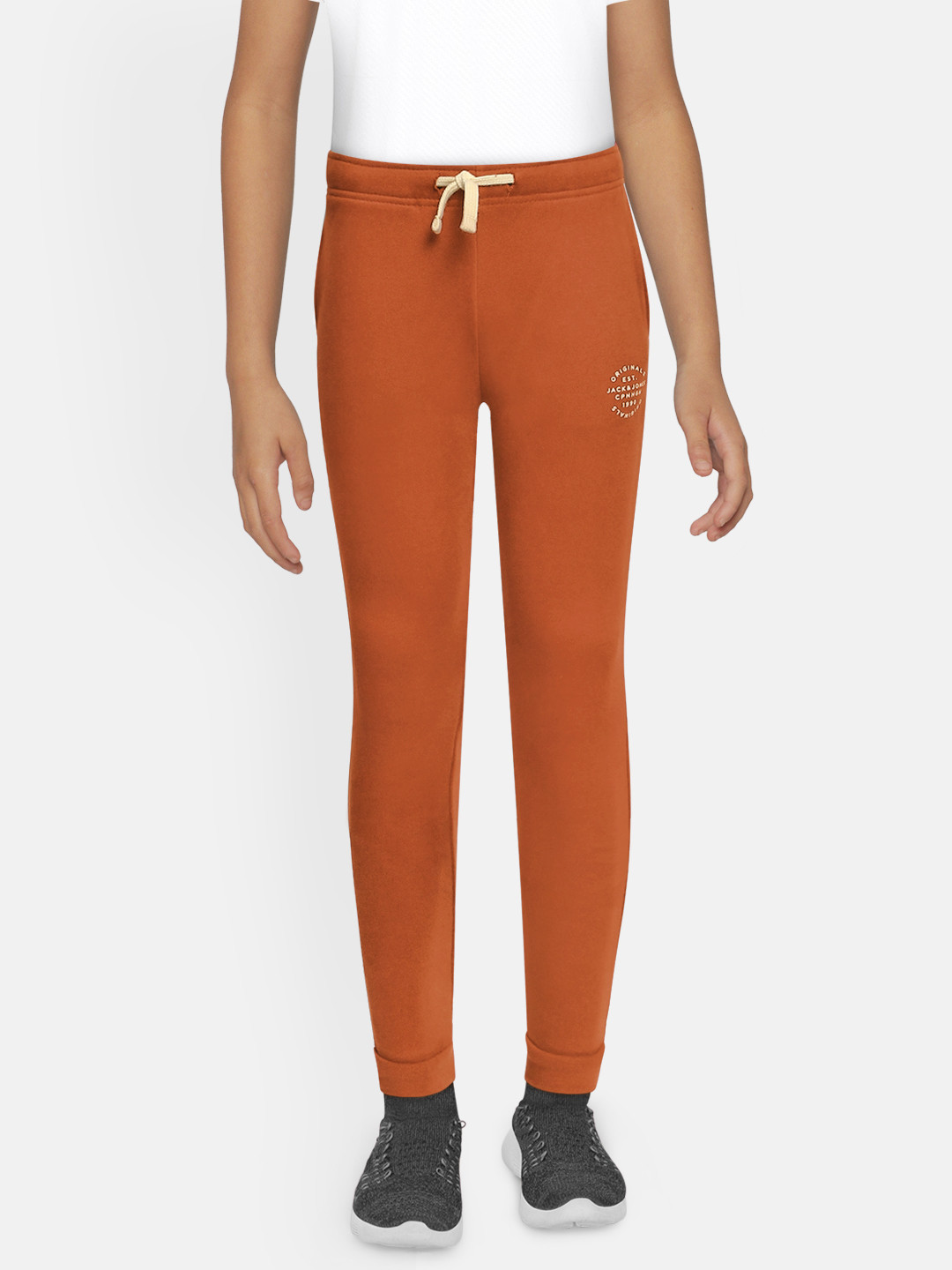 

Jack & Jones Boys Red Solid Slim Fit JJI ZEELAND NOS Joggers