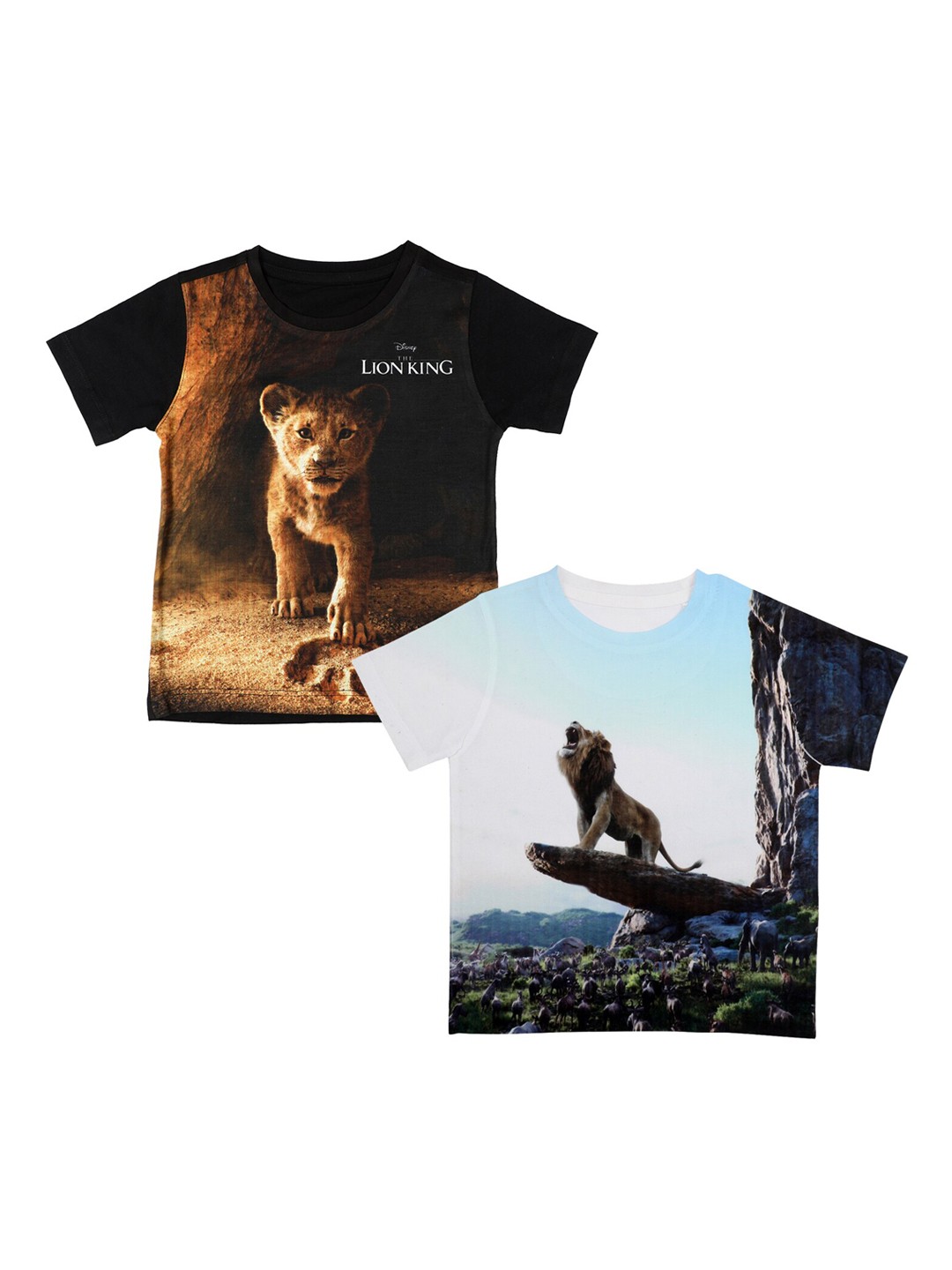 

Disney by Wear Your Mind Boys Black Printed Round Neck T-shirt