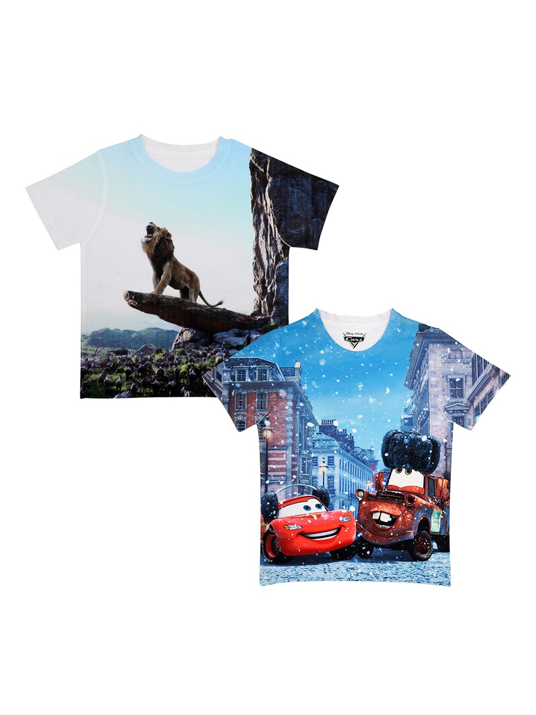 

Disney by Wear Your Mind Boys White Printed Round Neck T-shirt