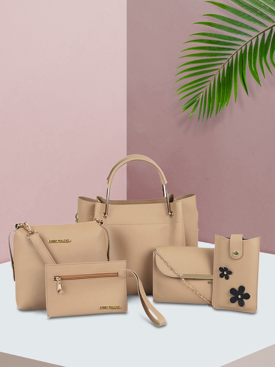 

Bagsy Malone Beige Pack of 5 Solid Bags