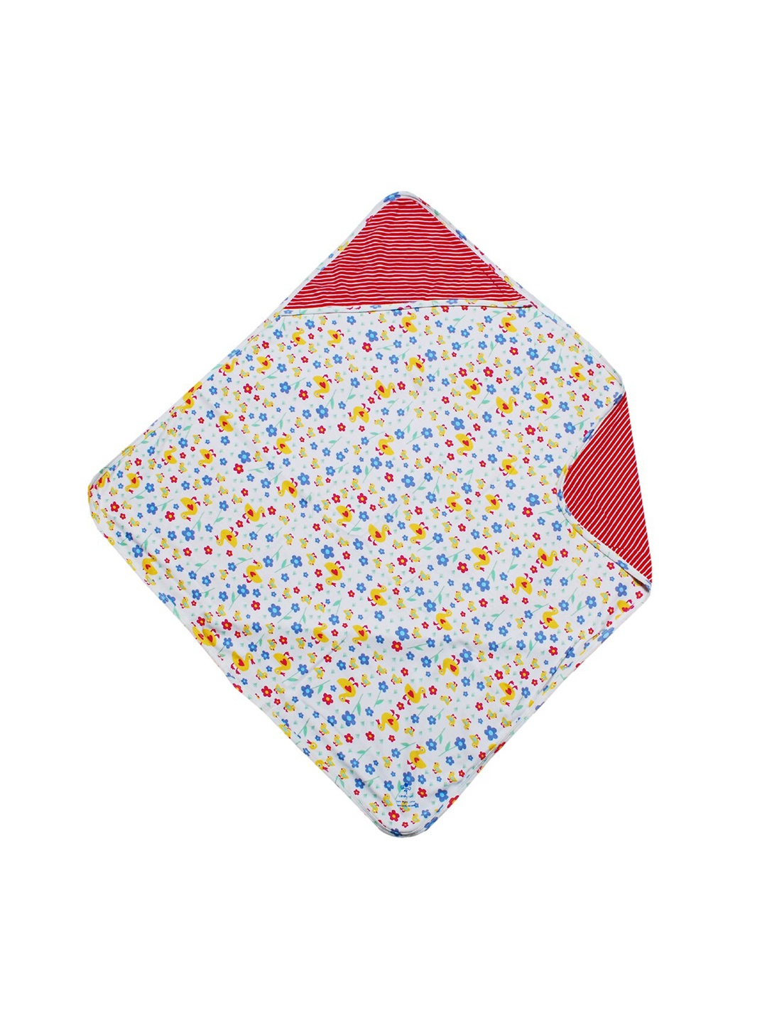 

candy cot Kids Blue & White AC Room 300 GSM Organic Cotton Hooded Blanket