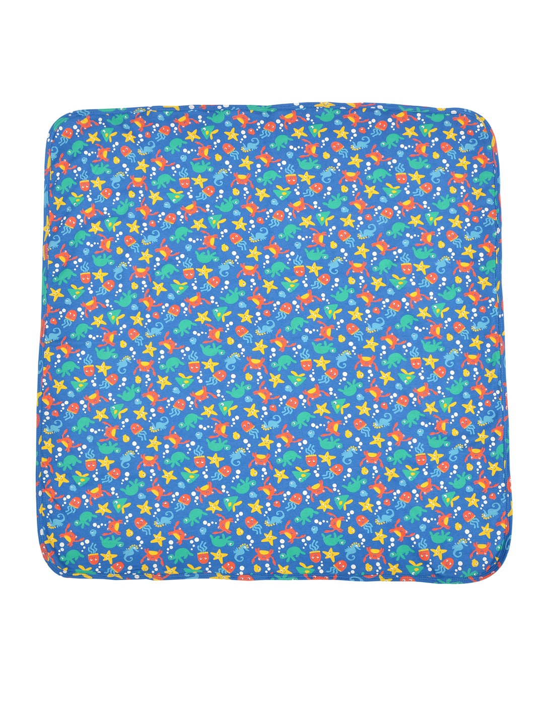 

candy cot Kids Blue & Red Abstract Summer 300 GSM Organic Cotton Pram Sheet