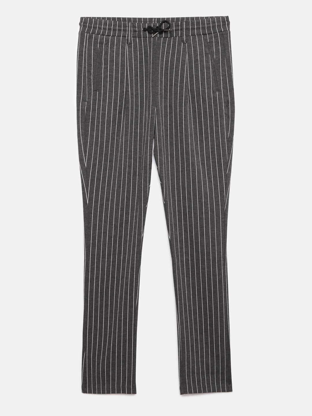 

Jack & Jones Boys Grey & White Striped Regular Trousers