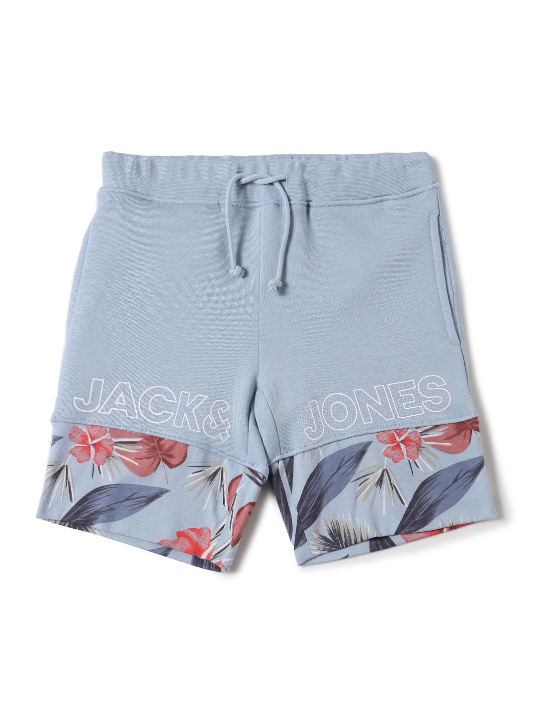 

Jack & Jones Boys Blue Floral Printed Mid-Rise Cotton Regular Shorts
