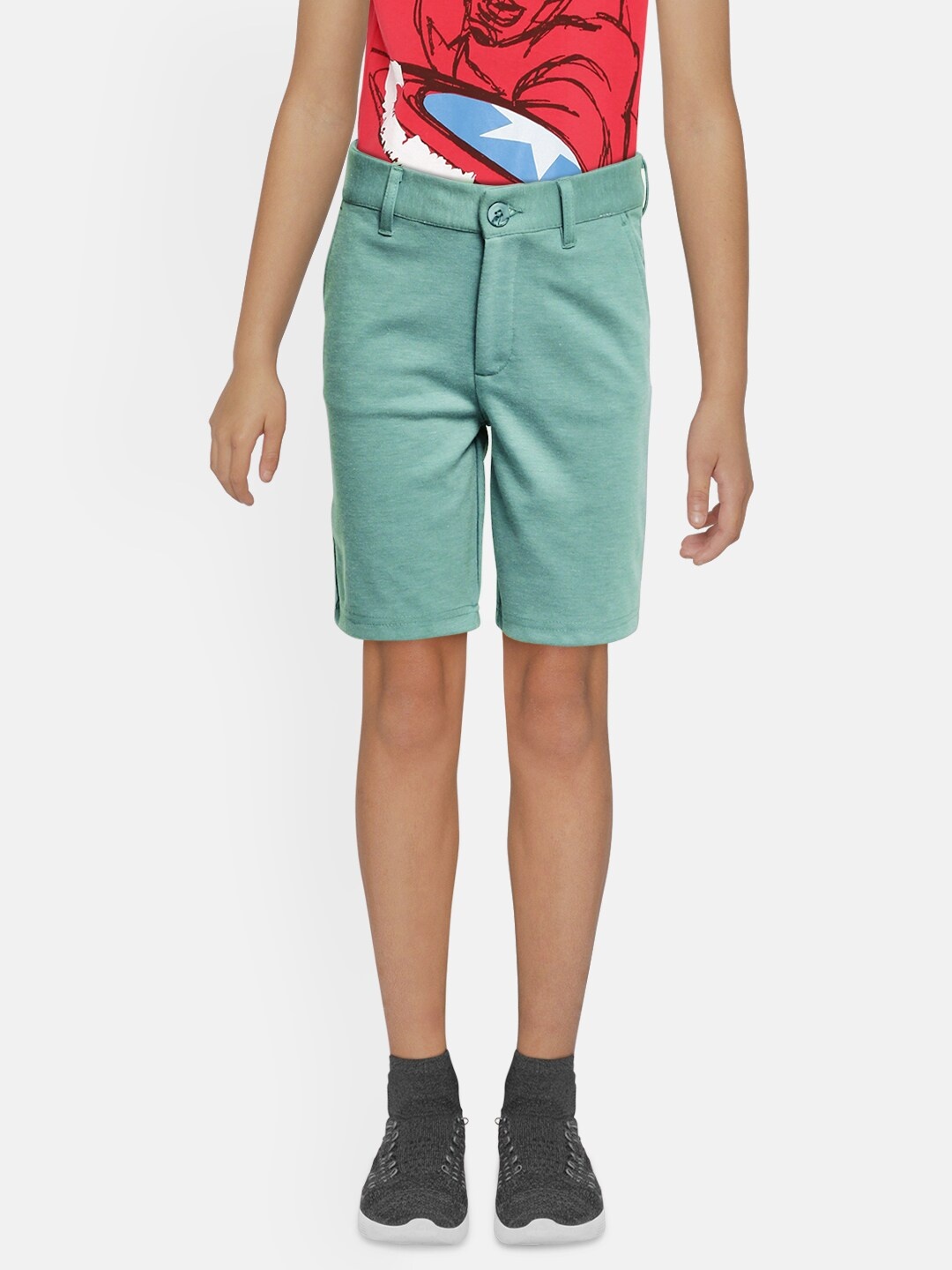

Jack & Jones Boys Blue Solid Regular Fit Shorts