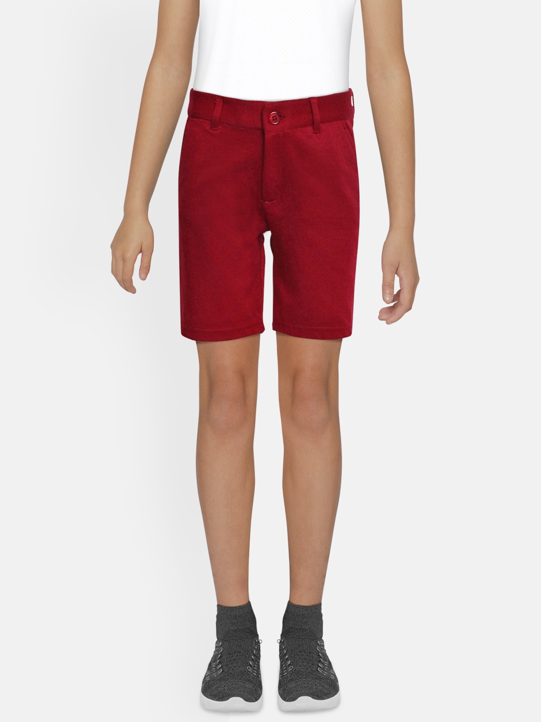 

Jack & Jones Boys Red Solid Regular Fit JJI MARCO SANDY CANDY Chino Shorts