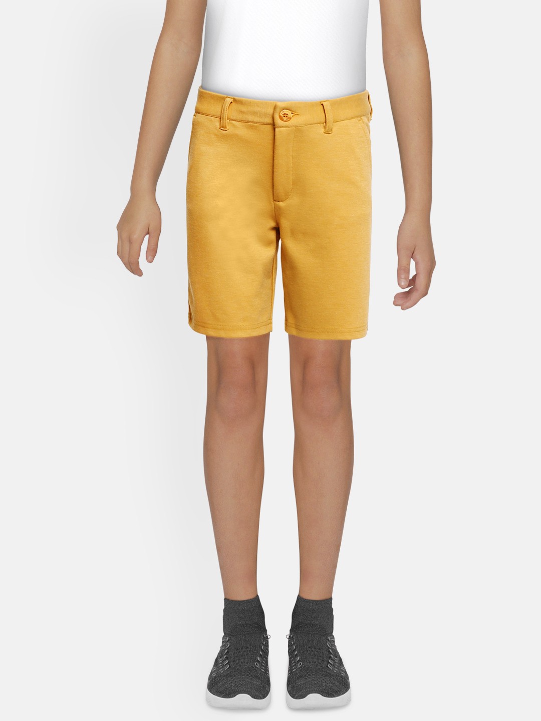 

Jack & Jones Boys Yellow Solid Regular Fit Shorts