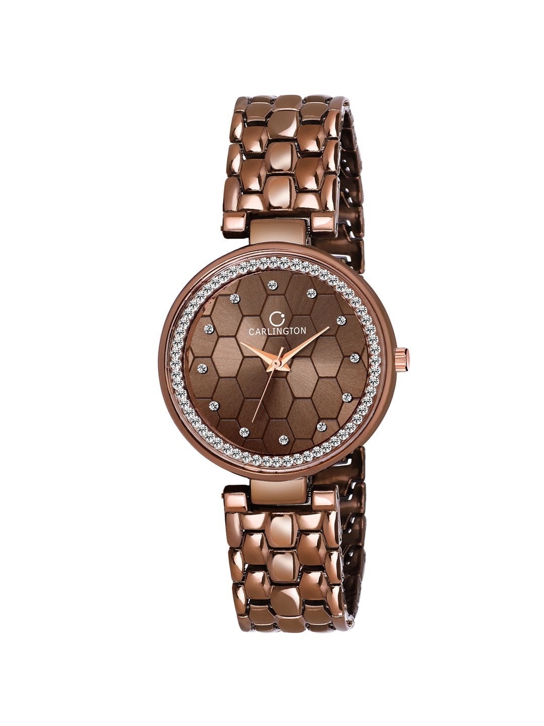 

CARLINGTON Women Brown Analogue Watch Carlington L-502 Hexa Dial Brown
