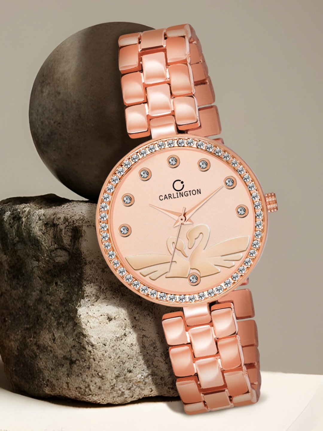 

CARLINGTON Women Rose Gold Analogue Watch Carlington L-501 Duck Dial Rose Gold