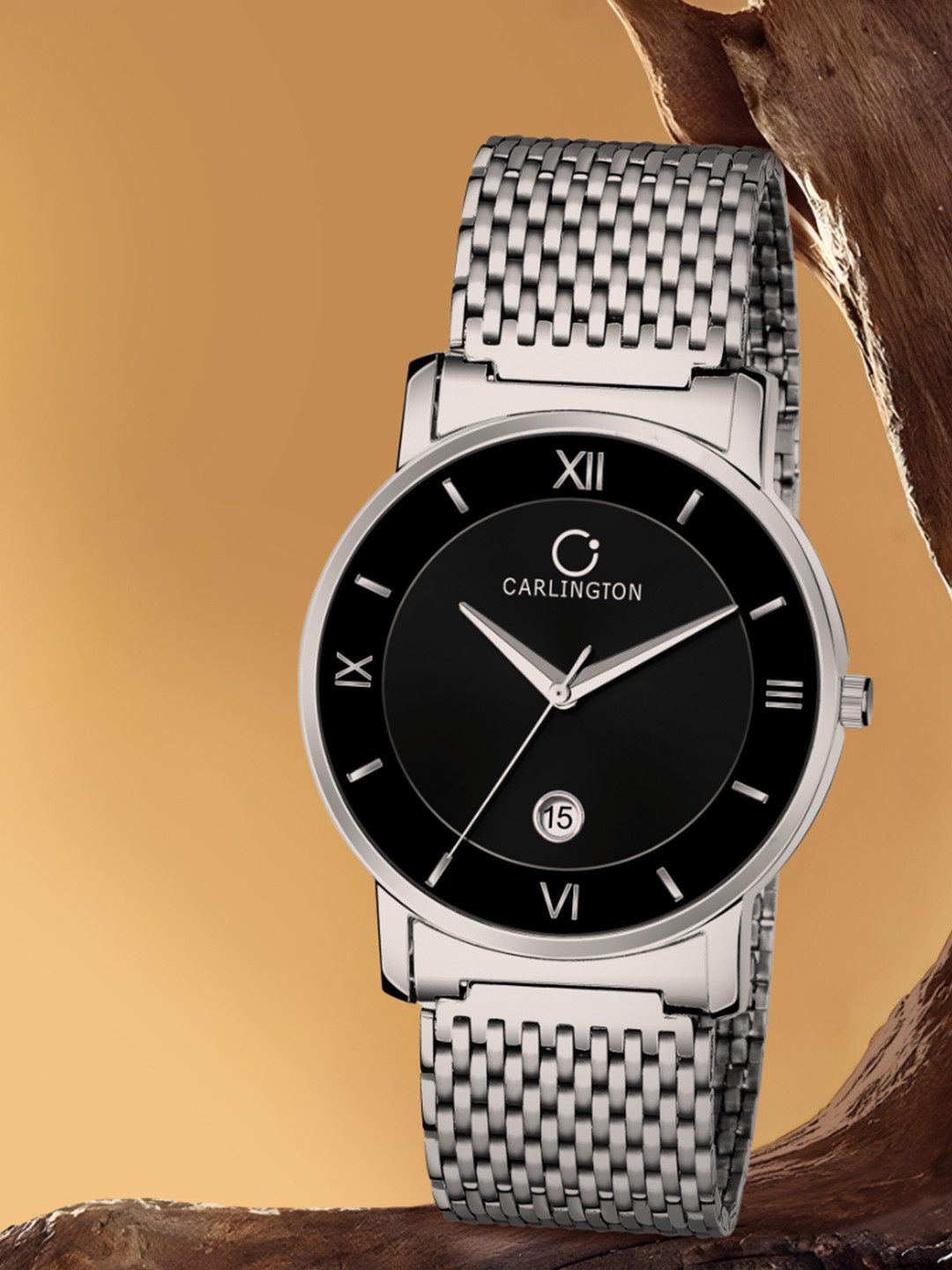 

CARLINGTON Men Black Analogue Watch Carlington G-02 Date Black - Mesh