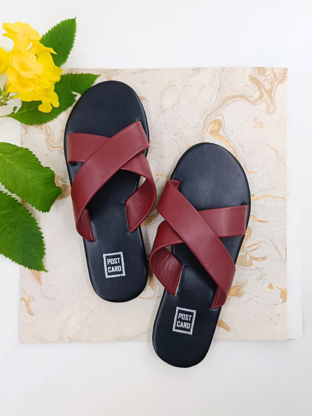 

POSTCARD Women Black Solid Open Toe Flats