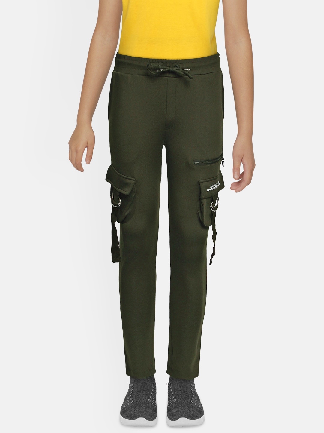 

Jack & Jones Men Olive Solid Slim Fit Track Pants