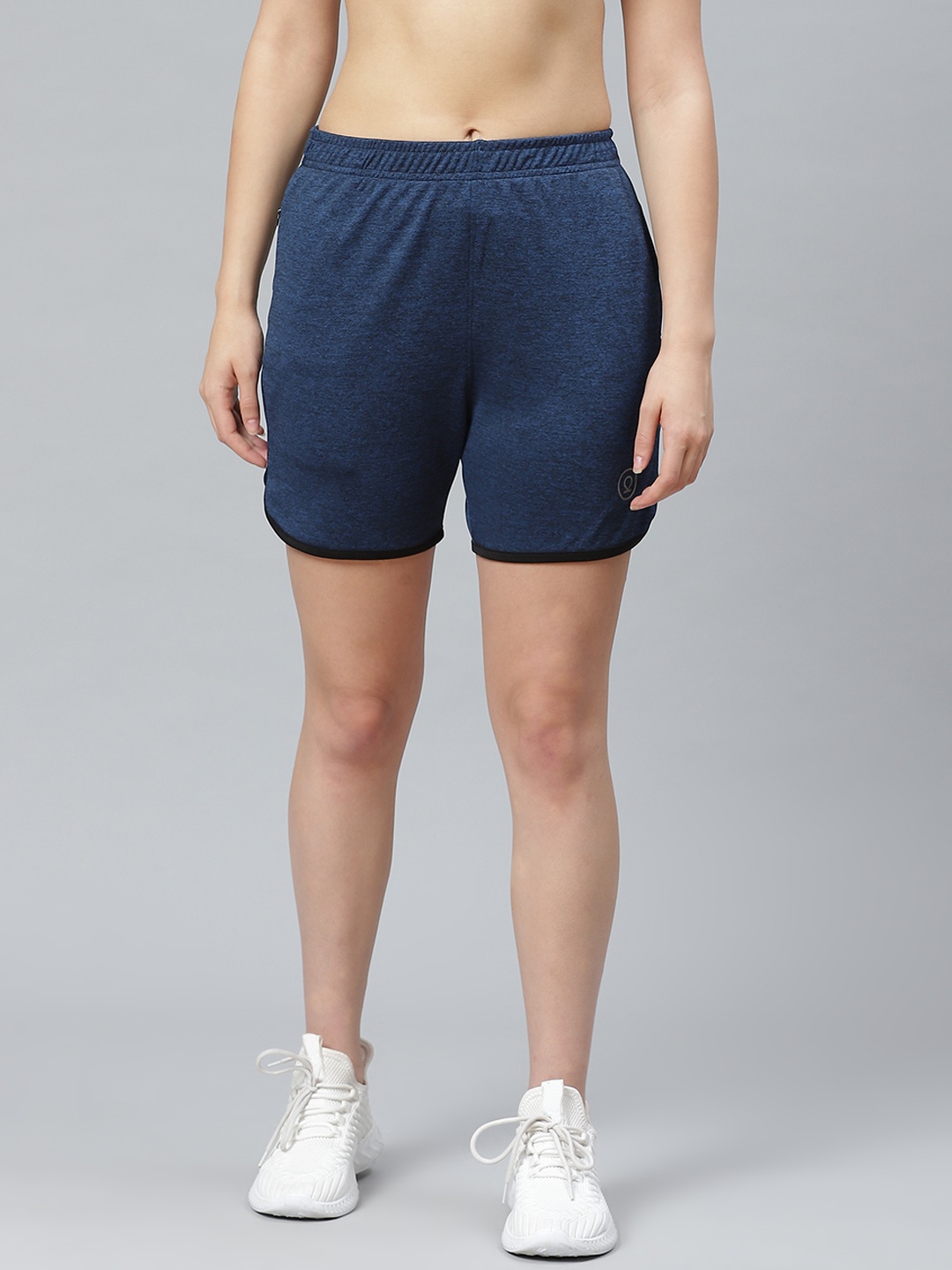 

CHKOKKO Women Navy Blue Solid Running Shorts