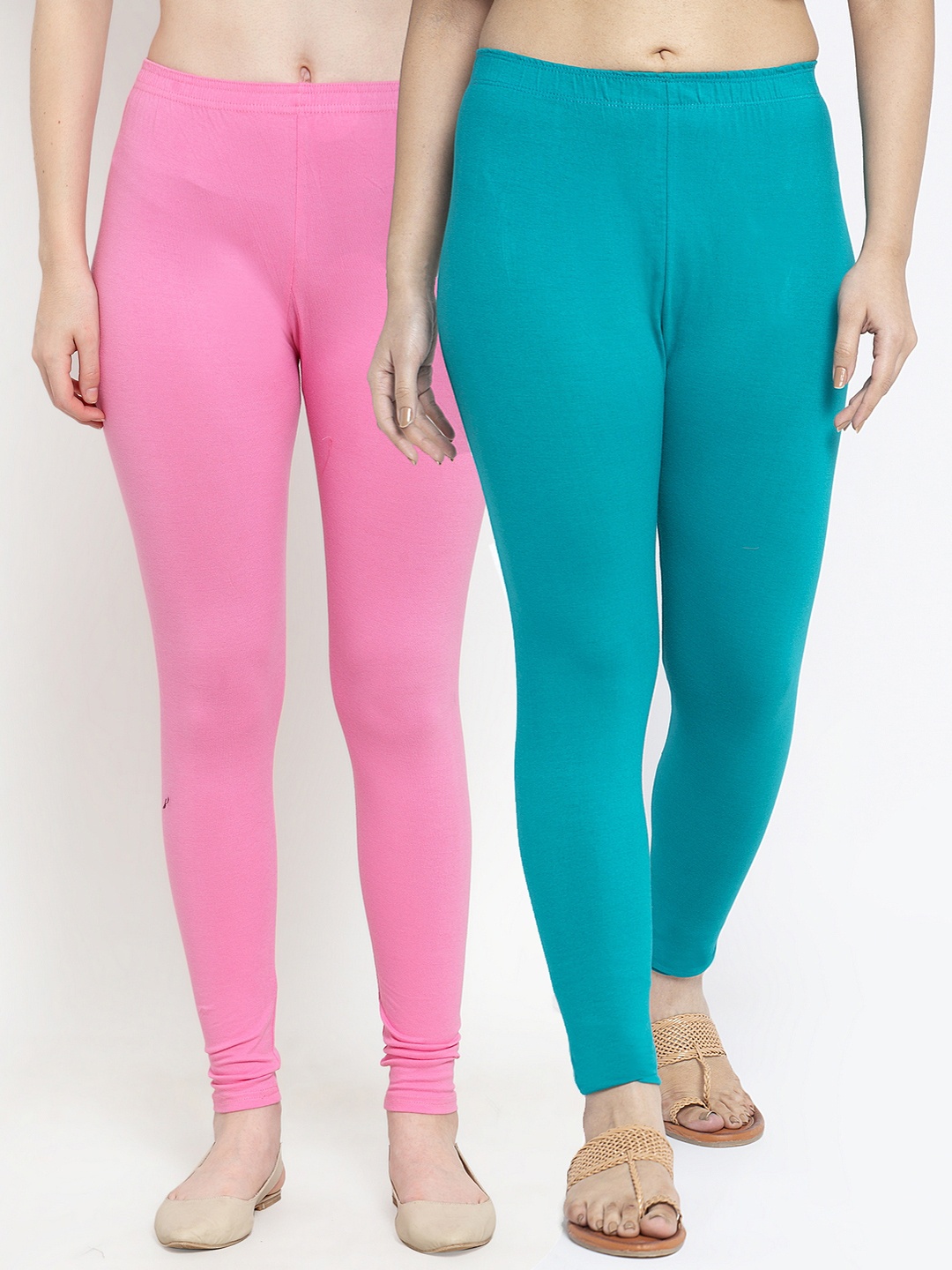 

Women Pack of 2 Solid Leggings, Pink