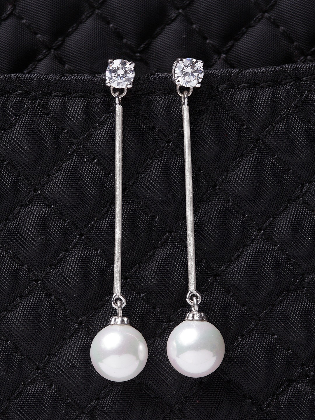 

Clara Silver-Toned Contemporary Drop Earrings
