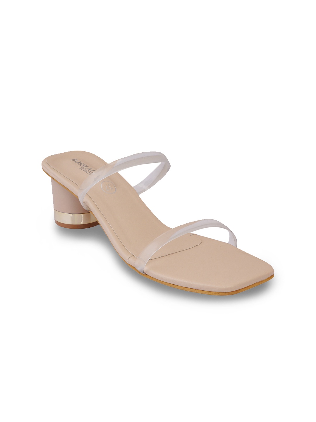 

SCENTRA Women Cream-Coloured & Transparent Solid Block Heels