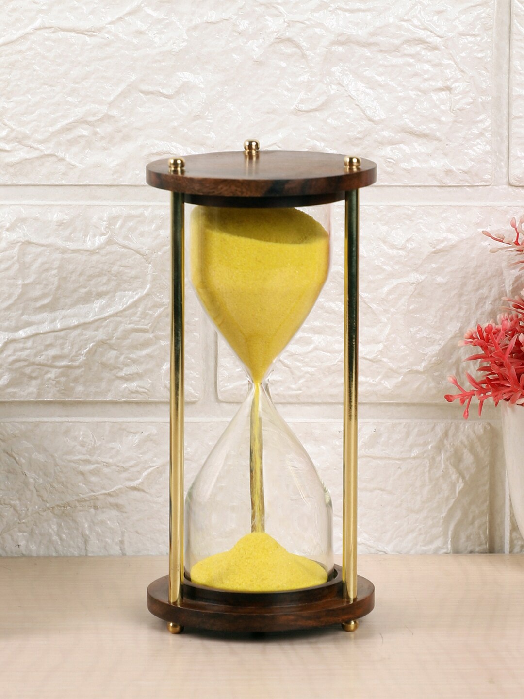 

EXIM DECOR Yellow & Brown Sand Timer Showpiece