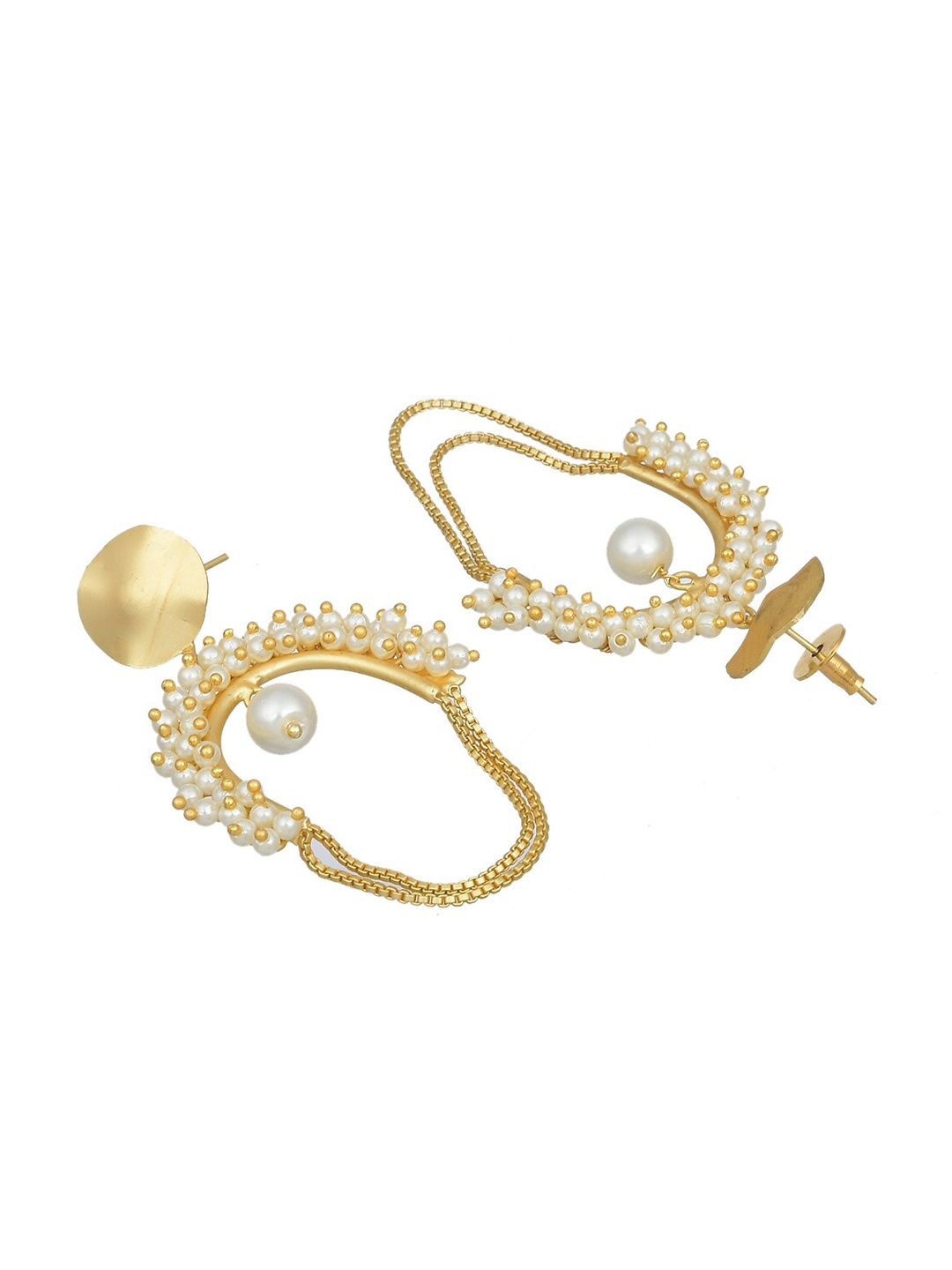 

Silvermerc Designs Gold-Toned Contemporary Drop Earrings