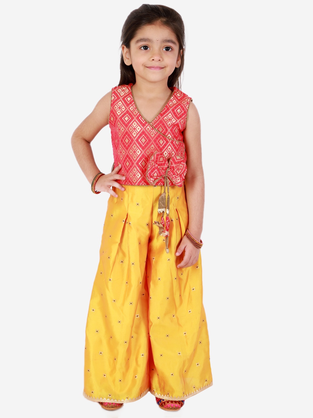 

Twisha Girls Yellow Embellished Top with Palazzos
