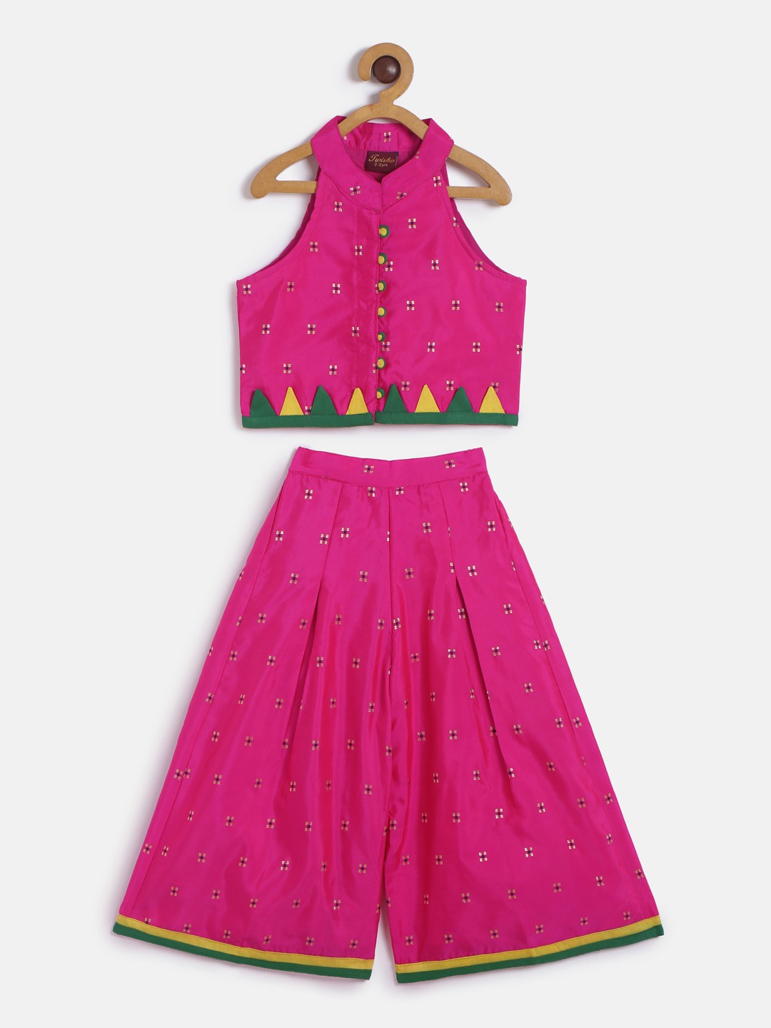 

Twisha Girls Fuchsia Pink Printed Top with Palazzos