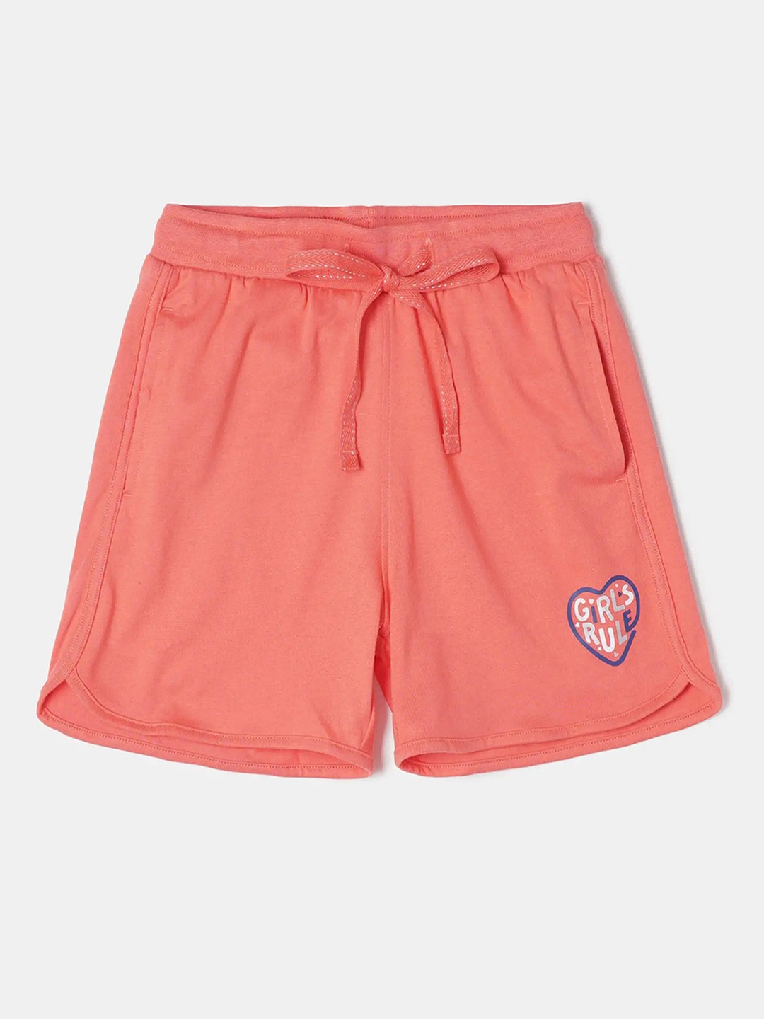 

Jockey Girls Super Combed Cotton Rich Relaxed Fit Printed Curved Hem Styled Shorts - AG07, Orange