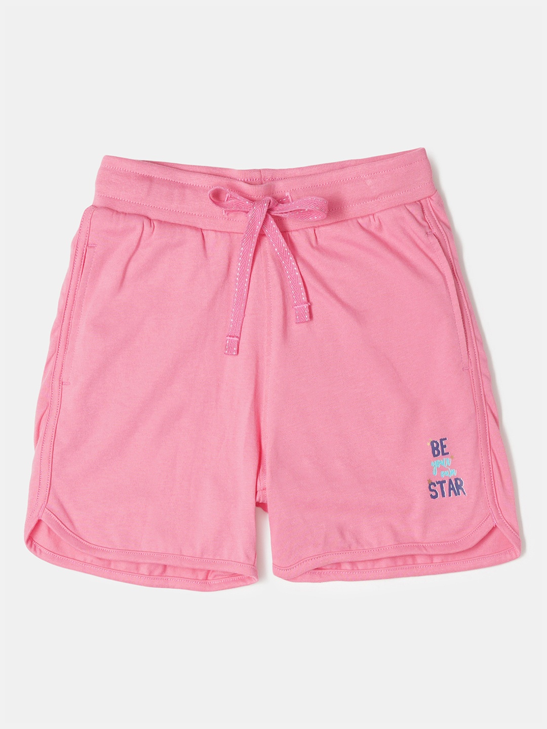

Jockey Girls Super Combed Cotton Rich Relaxed Fit Printed Curved Hem Styled Shorts - AG07, Pink