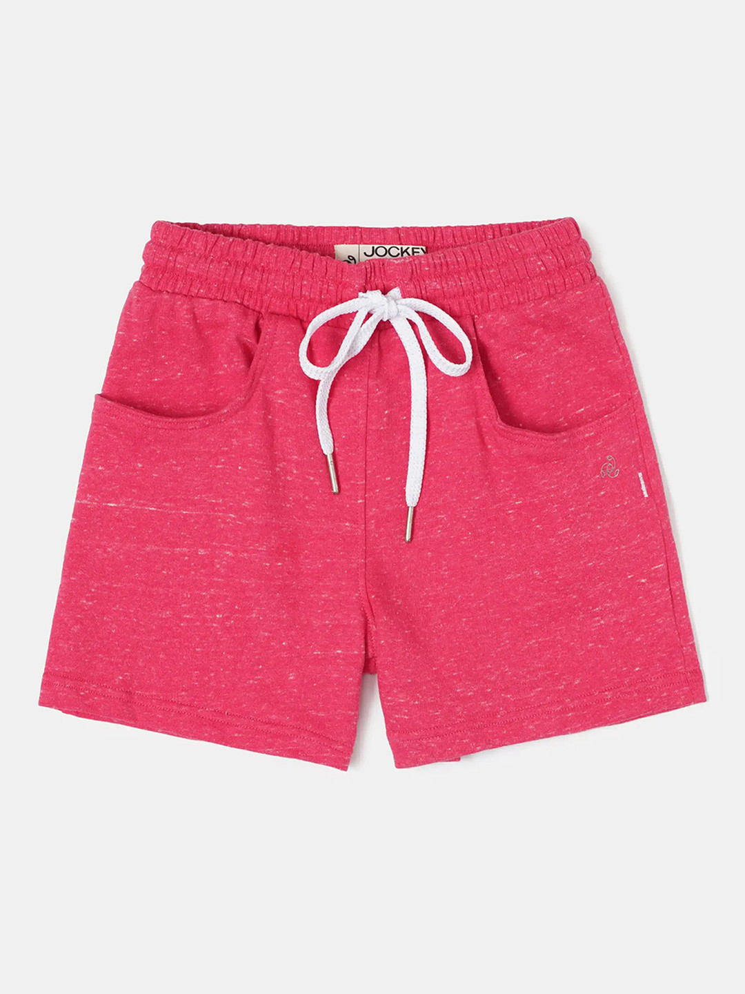 

Jockey Girl's Super Combed Cotton Solid Regular Fit Shorts With Drawstrings Closure-AG04, Pink