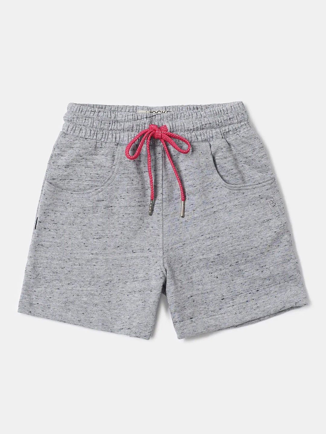

Jockey Girl's Super Combed Cotton Solid Regular Fit Shorts With Drawstrings Closure-AG04, Grey melange