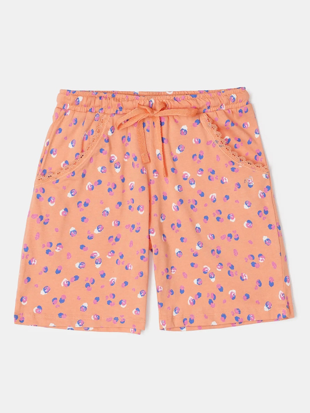 

Jockey Girls Super Combed Cotton Relaxed Fit Printed Shorts -RG03, Orange