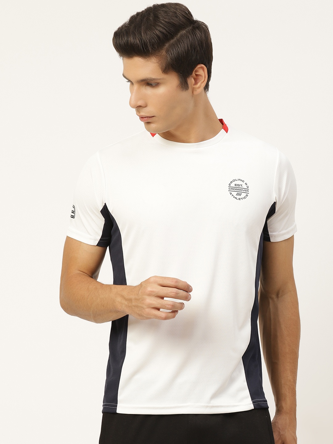 

Proline Active Men Off White & Black Monochrome T-shirt