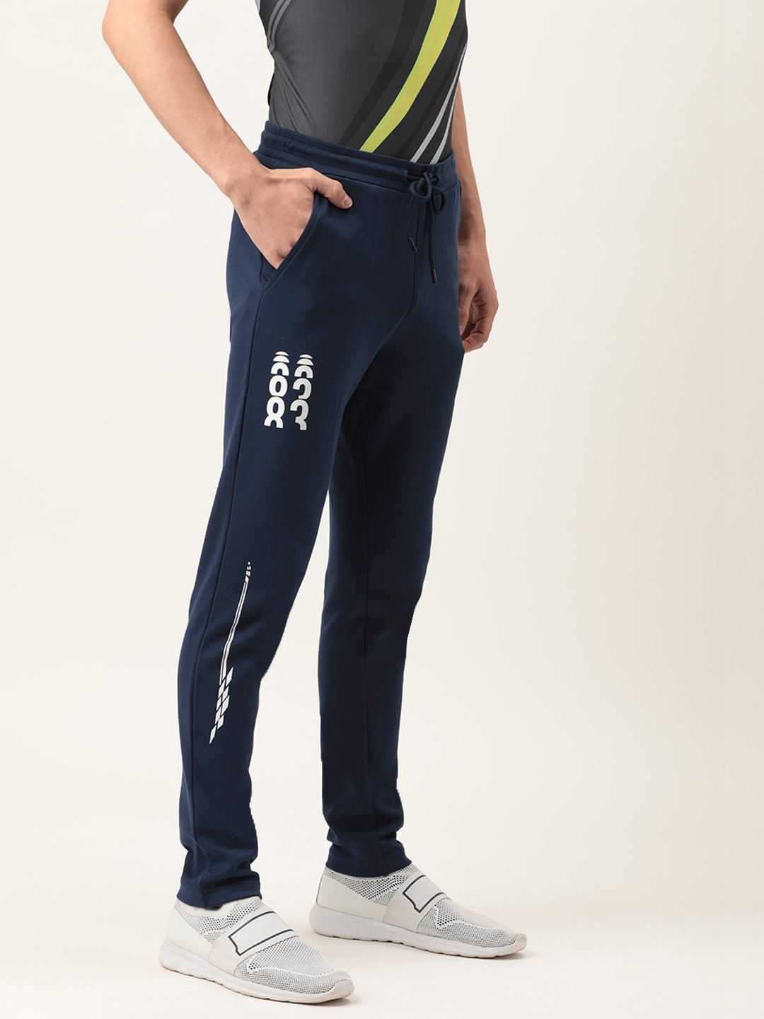 

Proline Active Men Navy Blue Printed Slim fit Track Pants