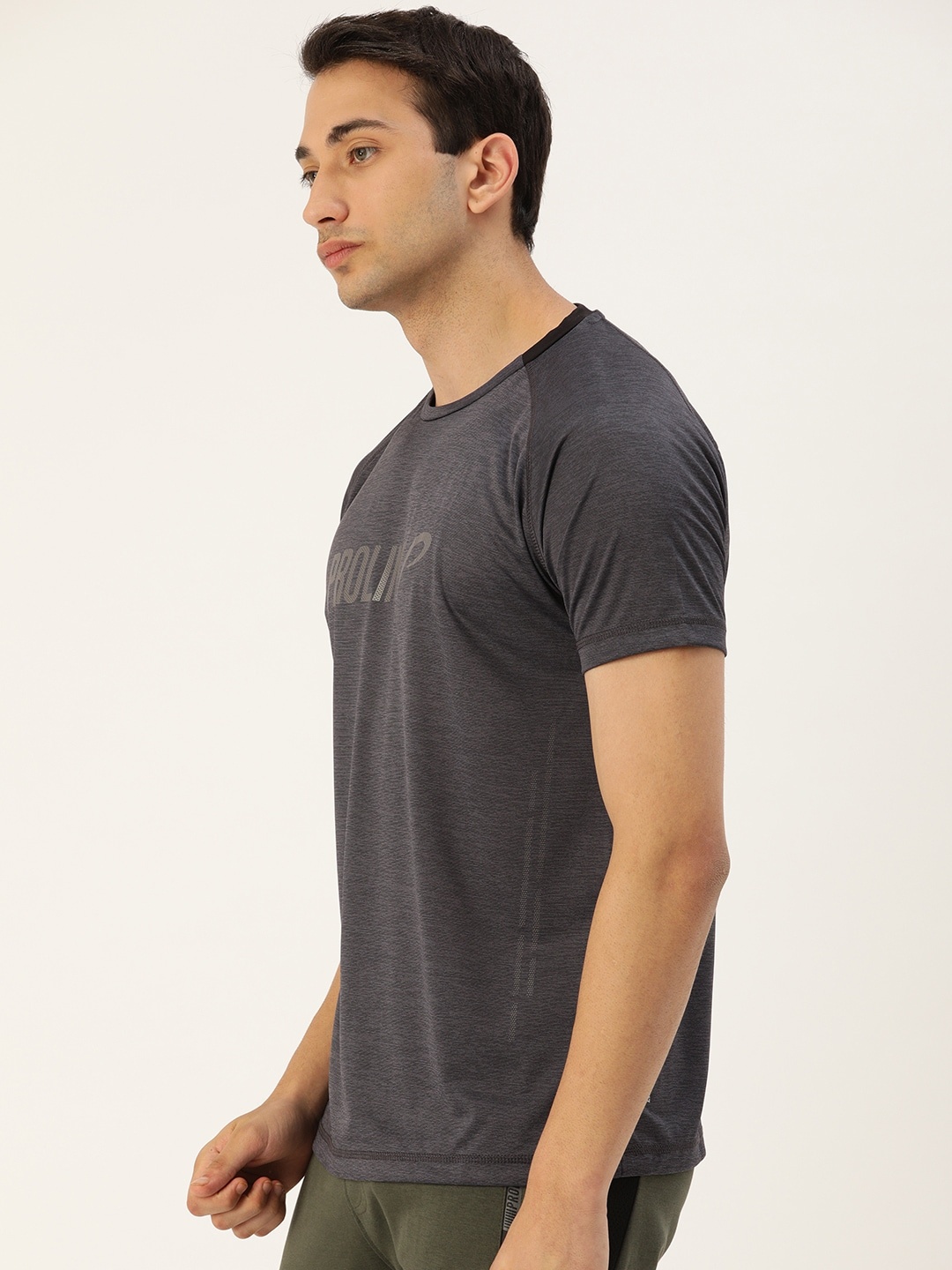 

Proline Active Men Charcoal Grey R-Elan Printed Round Neck T-shirt