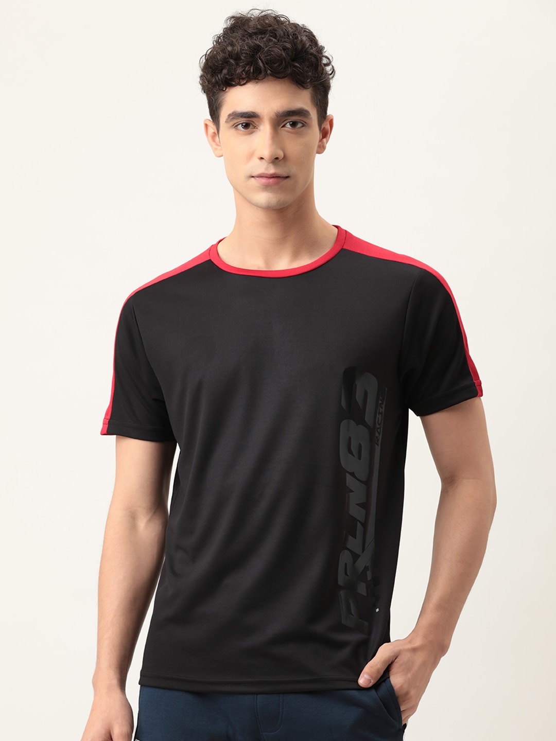 

Proline Active Men Black Typography Printed T-shirt