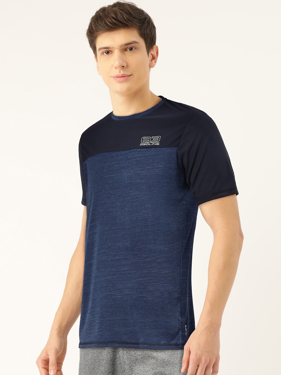 

Proline Active Men Blue Colourblocked Round Neck T-shirt