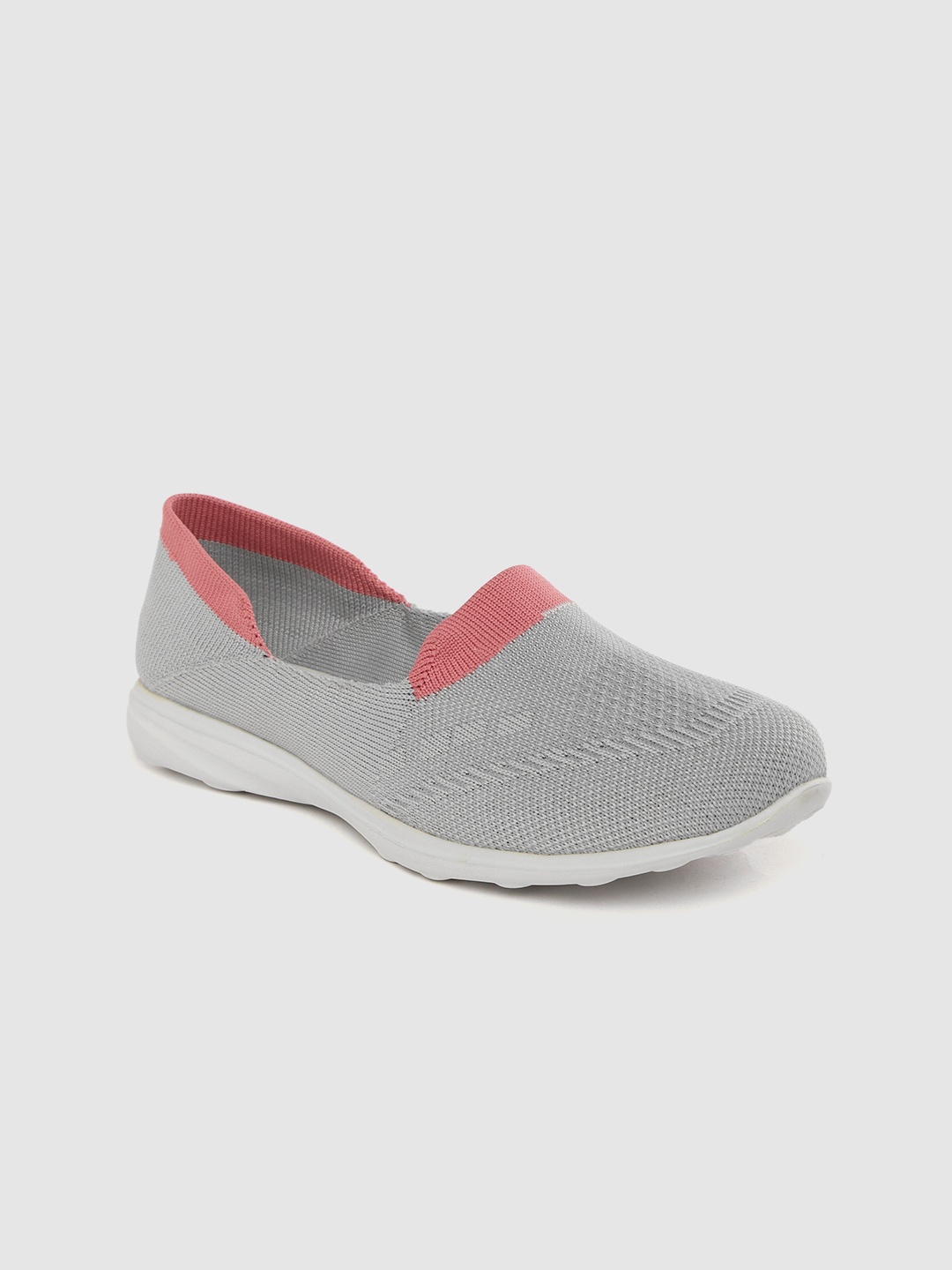 

HRX by Hrithik Roshan Women Grey Woven Design Soft Walk Ballerina Shoes