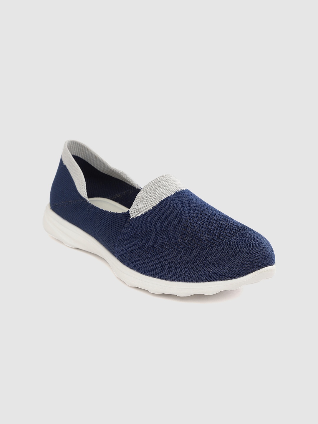 

HRX by Hrithik Roshan Women Navy Woven Design Soft Walk Ballerina Shoes, Navy blue