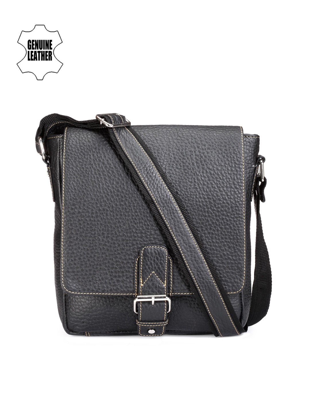 

TKWD Leathers Unisex Black Genuine Leather Messenger Bag