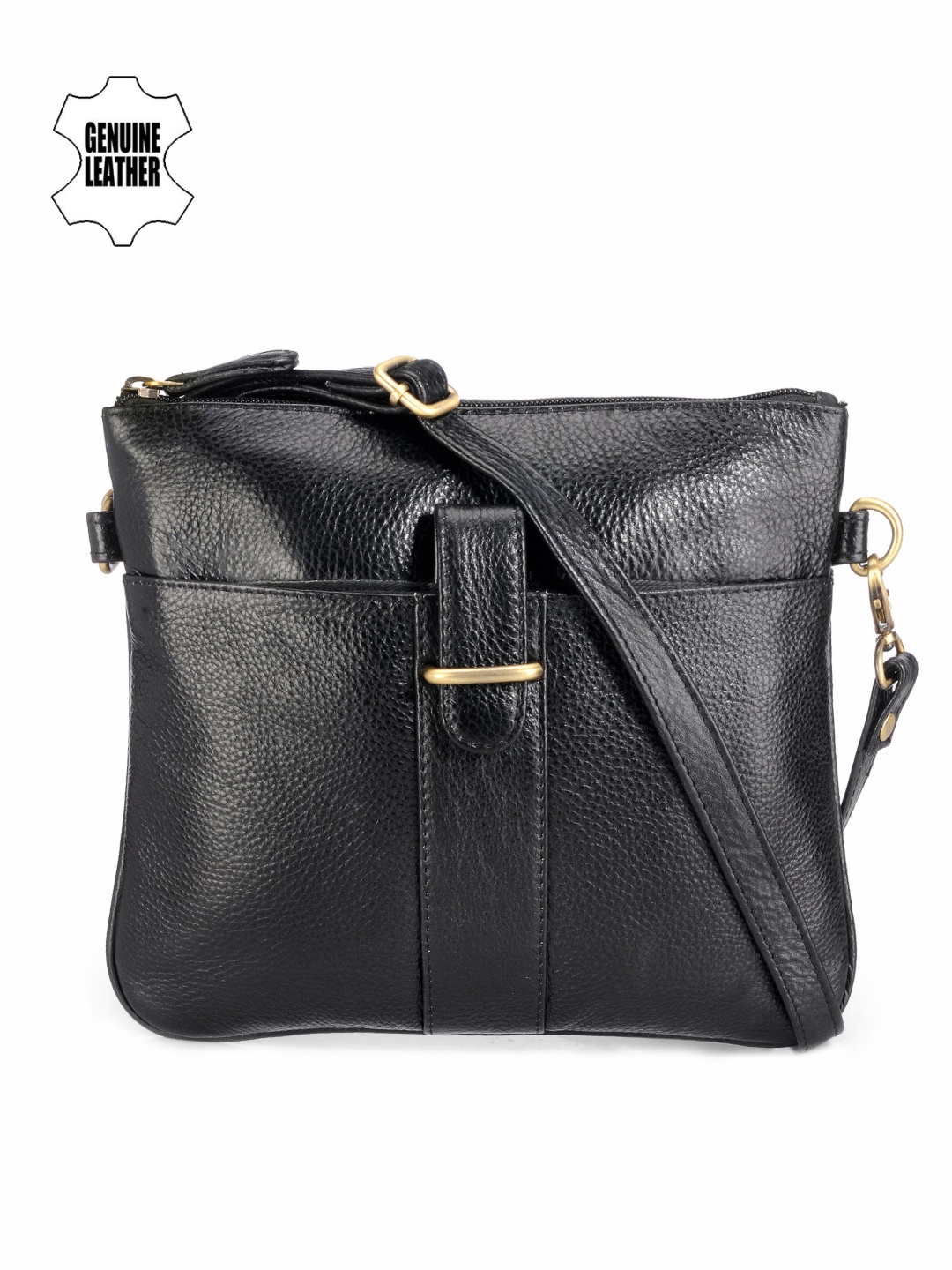 

TKWD Leathers Unisex Black Genuine Leather Messenger Bag