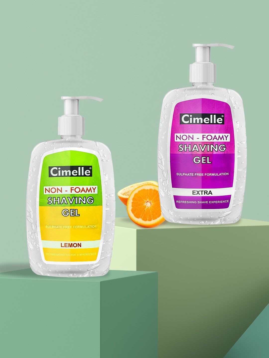 

CIMELLE Set Of 2 Non-Foamy Extra & Lemon Shaving Gel 500ml Each, Green