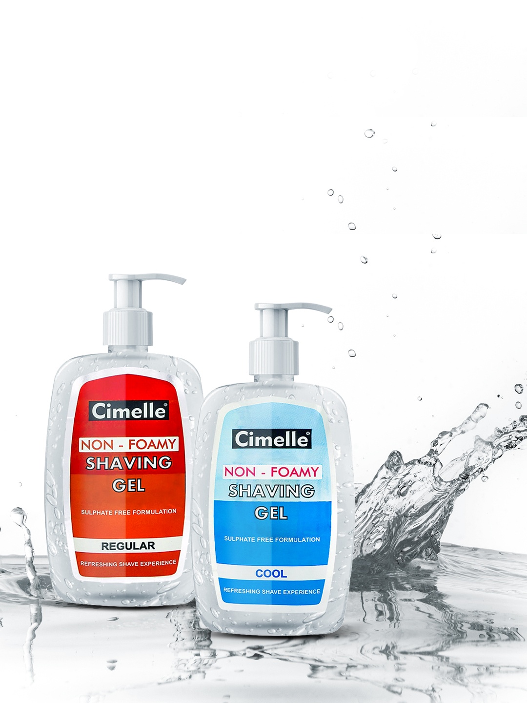 

CIMELLE Set Of 2 Non-Foamy Cool & Regular Shaving Gel 500ml Each, Blue