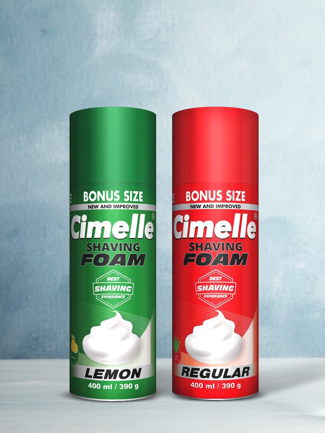 

CIMELLE Set of 2 Regular & Lemon Shaving Foam 400ml, Red