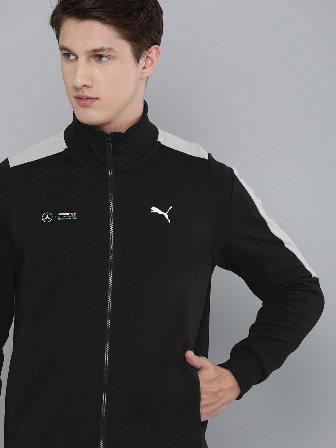 

PUMA Motorsport Men Black Solid Mercedes F1 T7 Sweat MSP Jacket